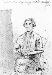 Mr. Stewart malt das Porträt von Mr. West, 1783